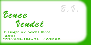 bence vendel business card